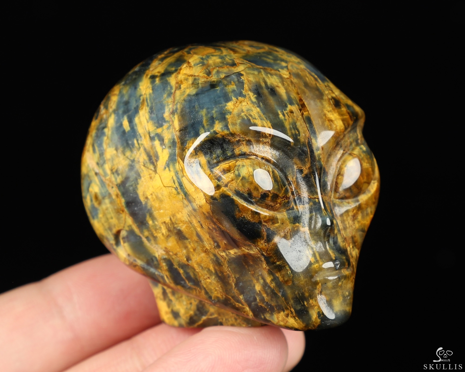 2.0″ New Pietersite Star Being Female Alien Crystal Skull , Sculpture