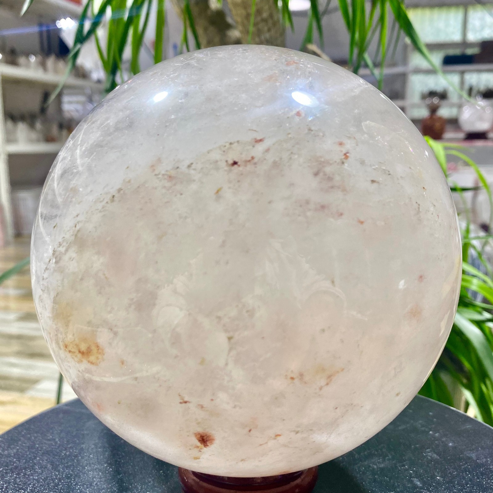 9.76LB white crystal transparent quartz crystal ball Reiki repair