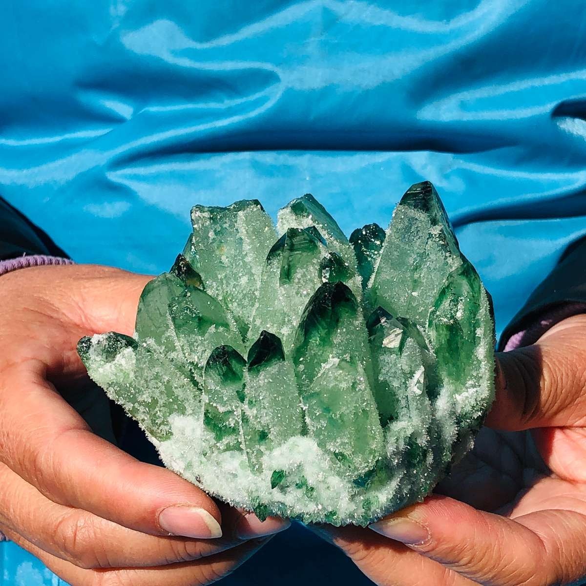 4 piece Lab-Grown Green Crystal Clusters Healing Energy Home Decor 3.82LB
