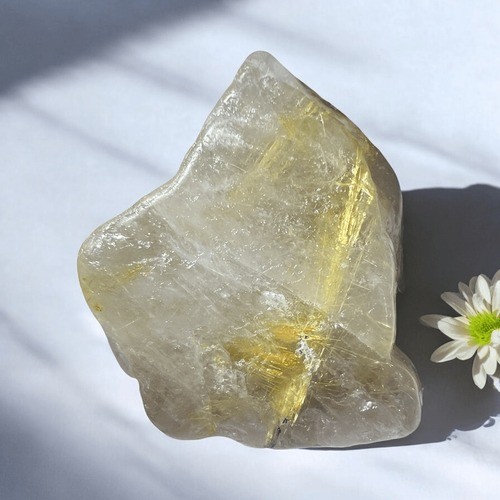 Golden Rutilated Quartz Crystal Freeform