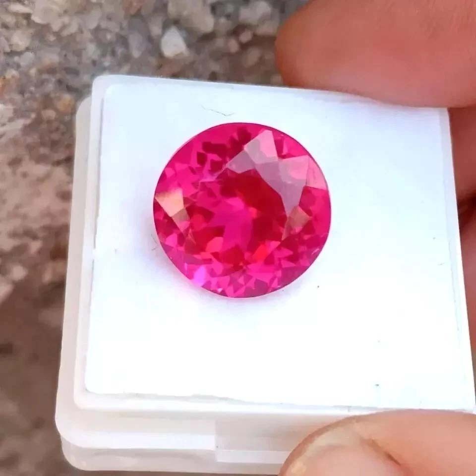 8.32 Ct Natural Round Cut Sri-Lankan Ceylon Pink Sapphire GGI Certified Gemstone