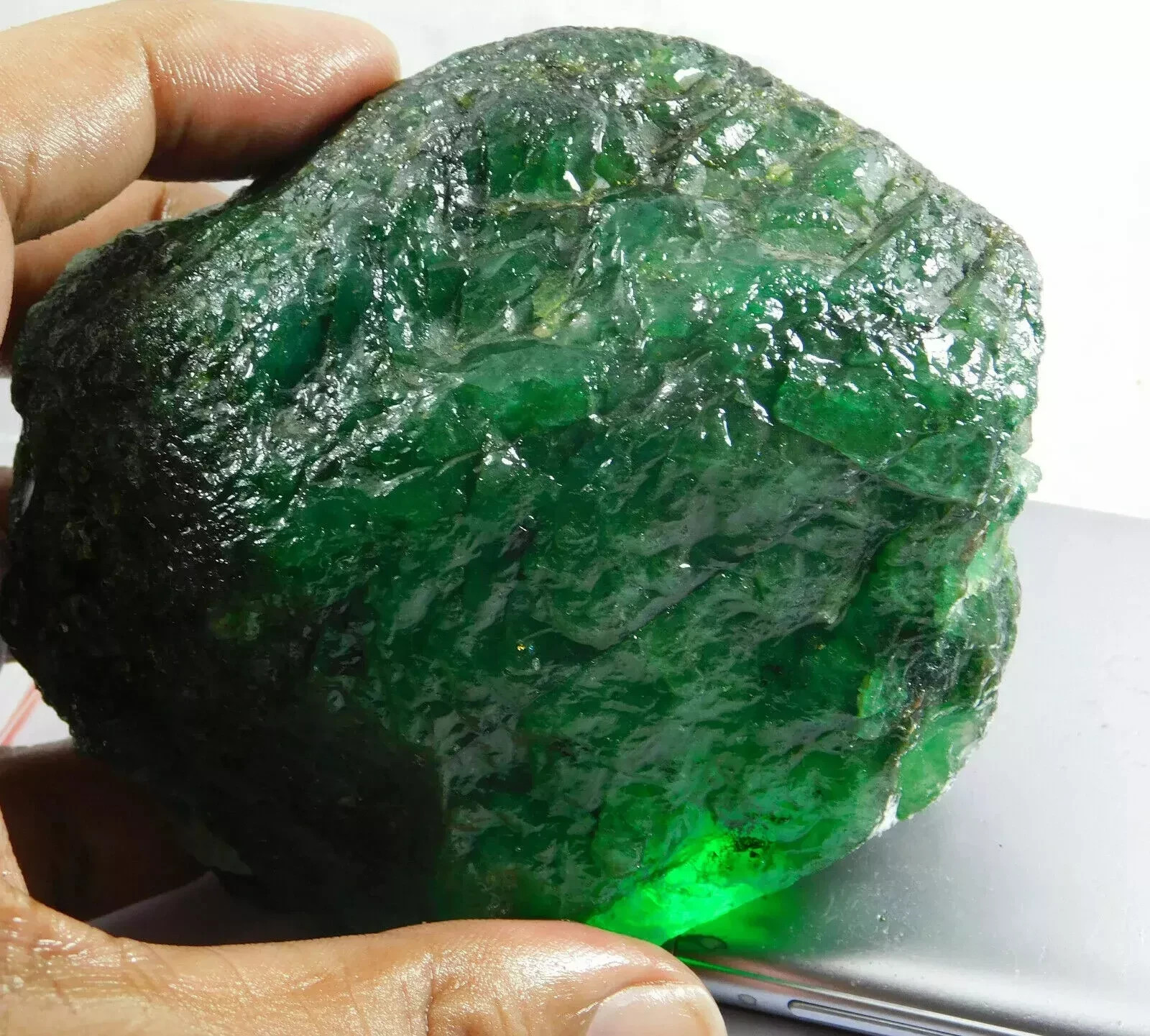 Natural Dyed Green Emerald Rough 800-900 carat Earth Mind Uncut Loose Gemstone