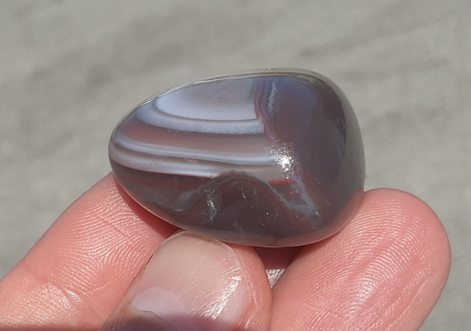 36g Polished Mozambique Agate Palmstone Worry Stone Exceptional! A++