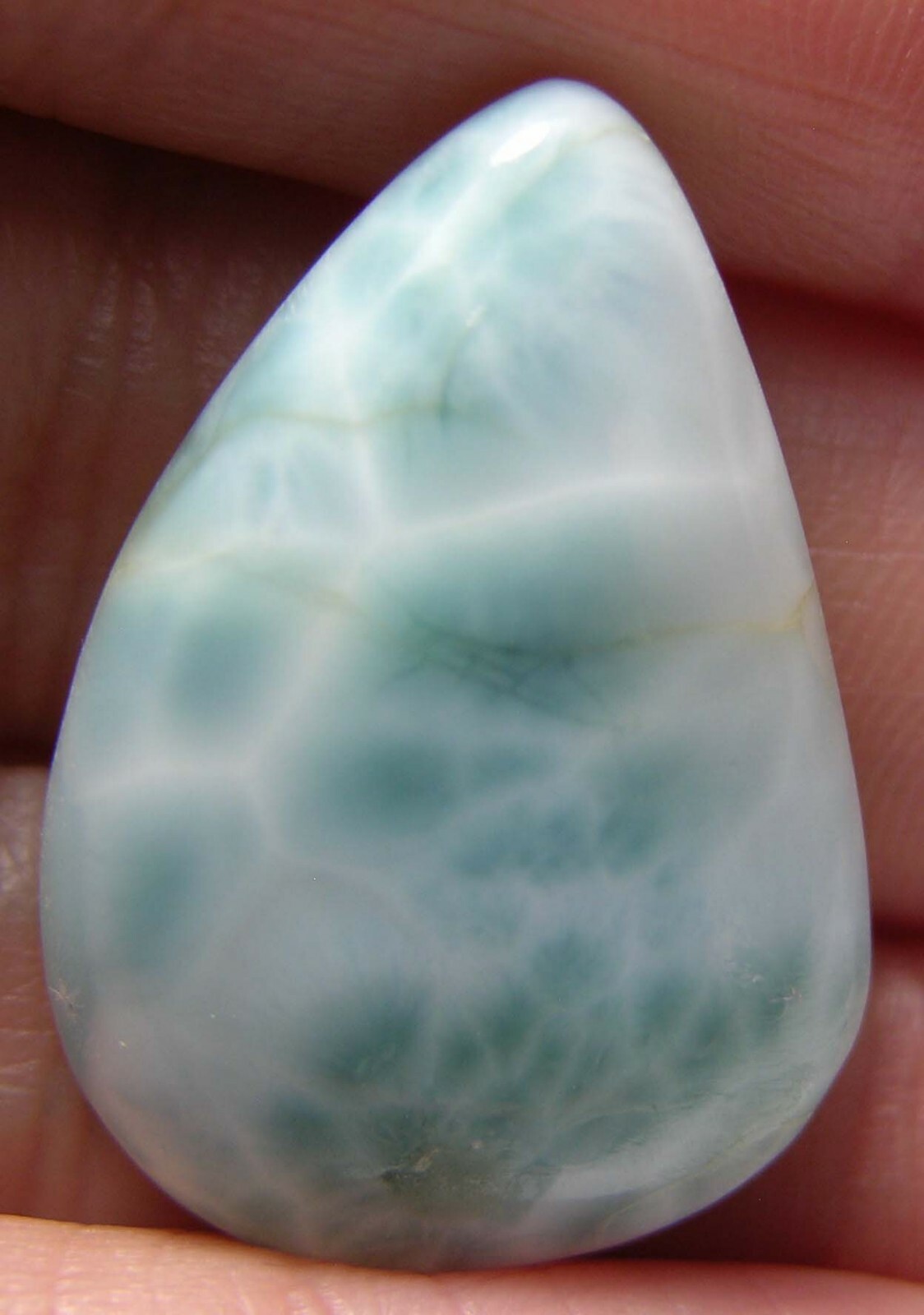 25.80ct Dominican Republic 100% Natural Larimar Cabochon Gemstone 5.15g 27mm