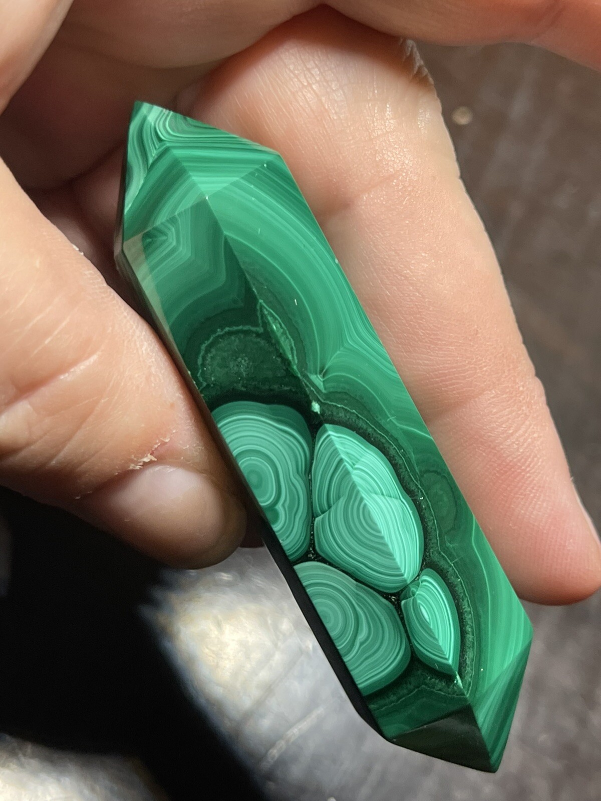 Malachite Double Termination DT 2.77in Long 50g