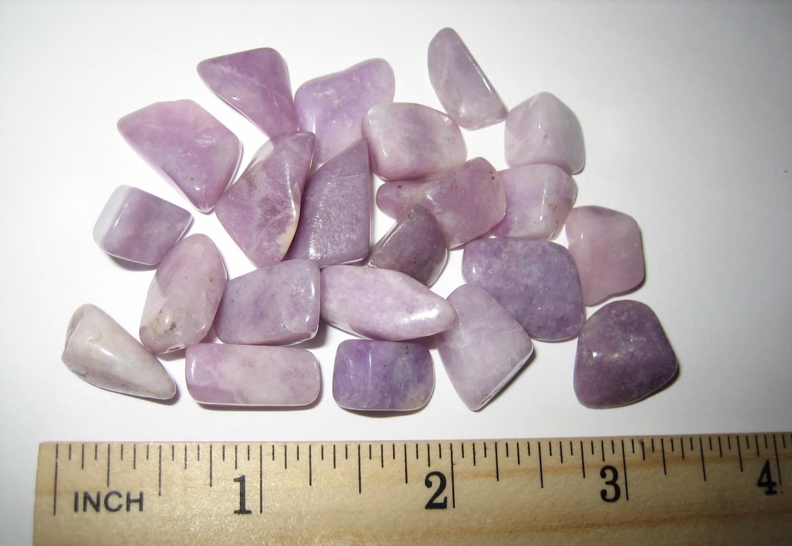 22 TUMBLED POLISHED 0.5″-0.7″ GEL LITHIUM SILICA PINK LEPIDOLITE STONES 45.9g *8