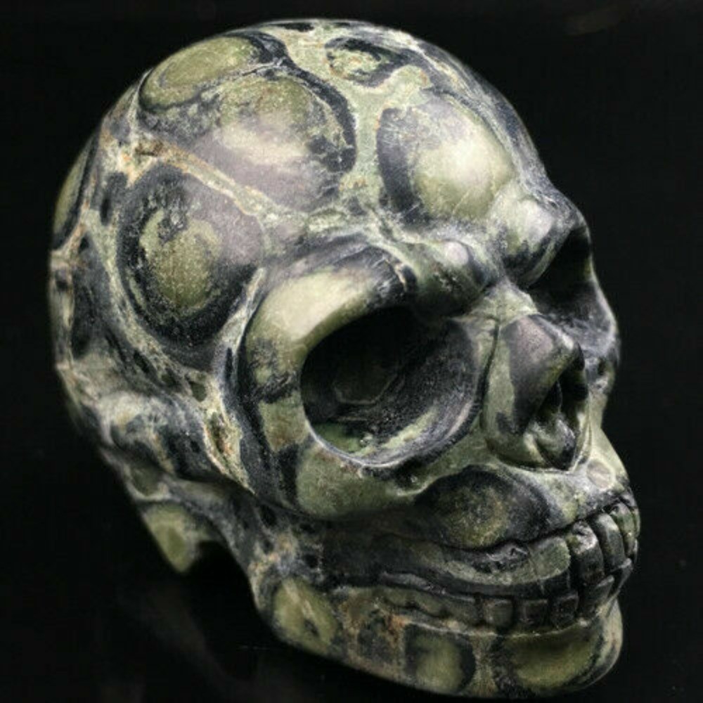2″ Natural Kambaba Jasper Quartz Crystal Skull Carved Skull Reiki Healing 1pc