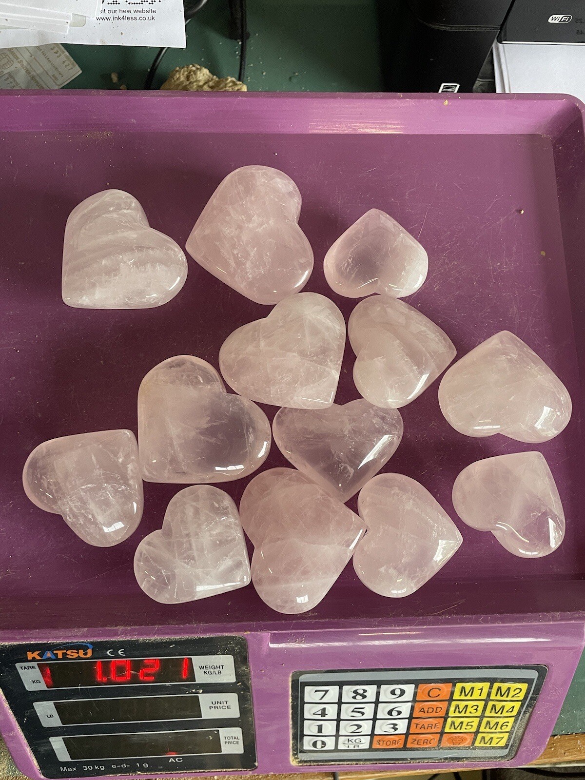 Wholesale Lot Of 1KG Rose Quartz Hearts Mixed Sizes From 4cm – 6cm Approx Br1