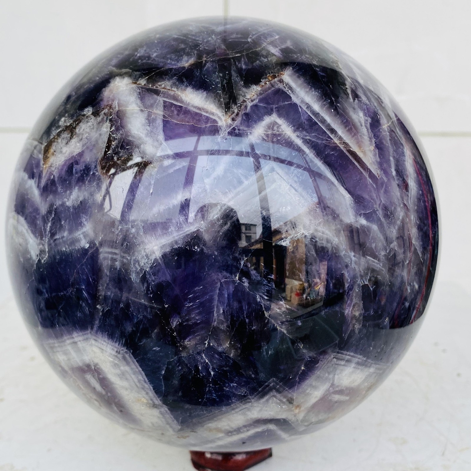 Natural Dream Amethyst Quartz Crystal Sphere Ball Healing 3760g
