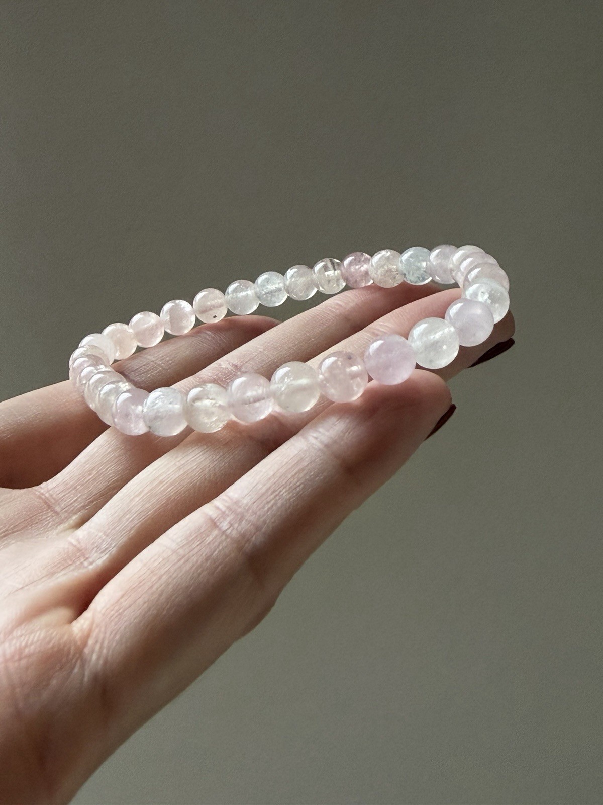 Natural Pastel Mozambique Rose Quartz Bracelet 6.5mm
