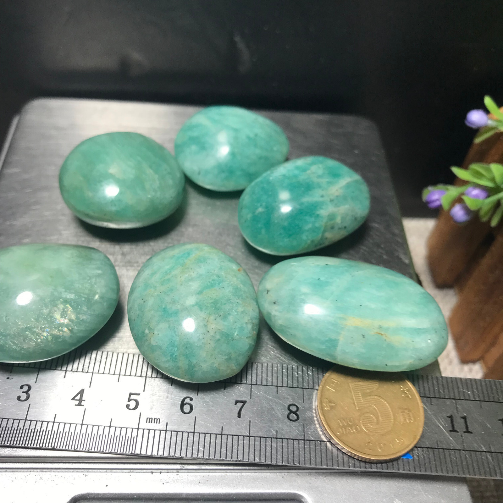 1000g 60pcs Natural Amazon Tianhe Stone Polished crystal Energy Healing