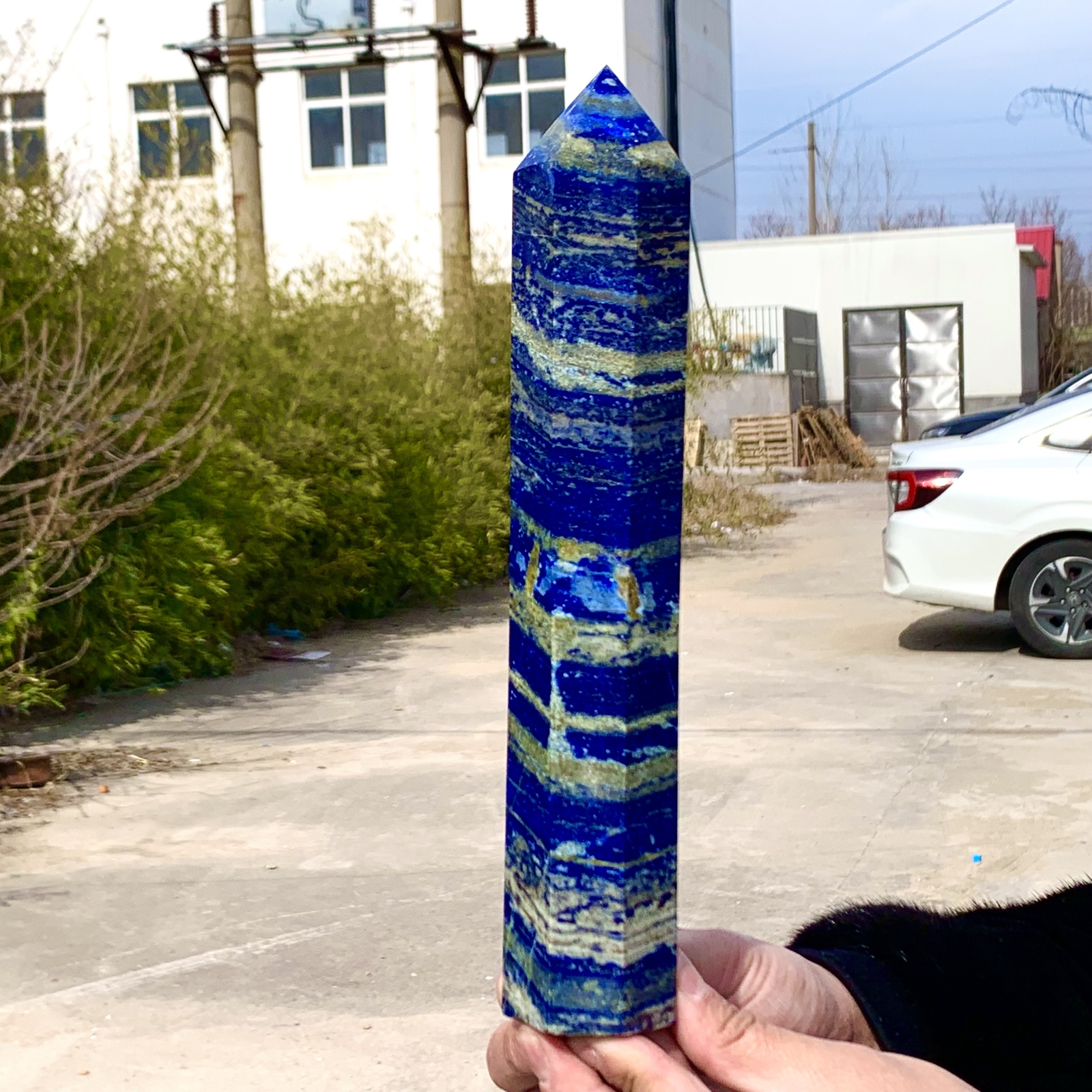 2.24LB Lapis lazuli quartz crystal obeliskpoint wand aura healing