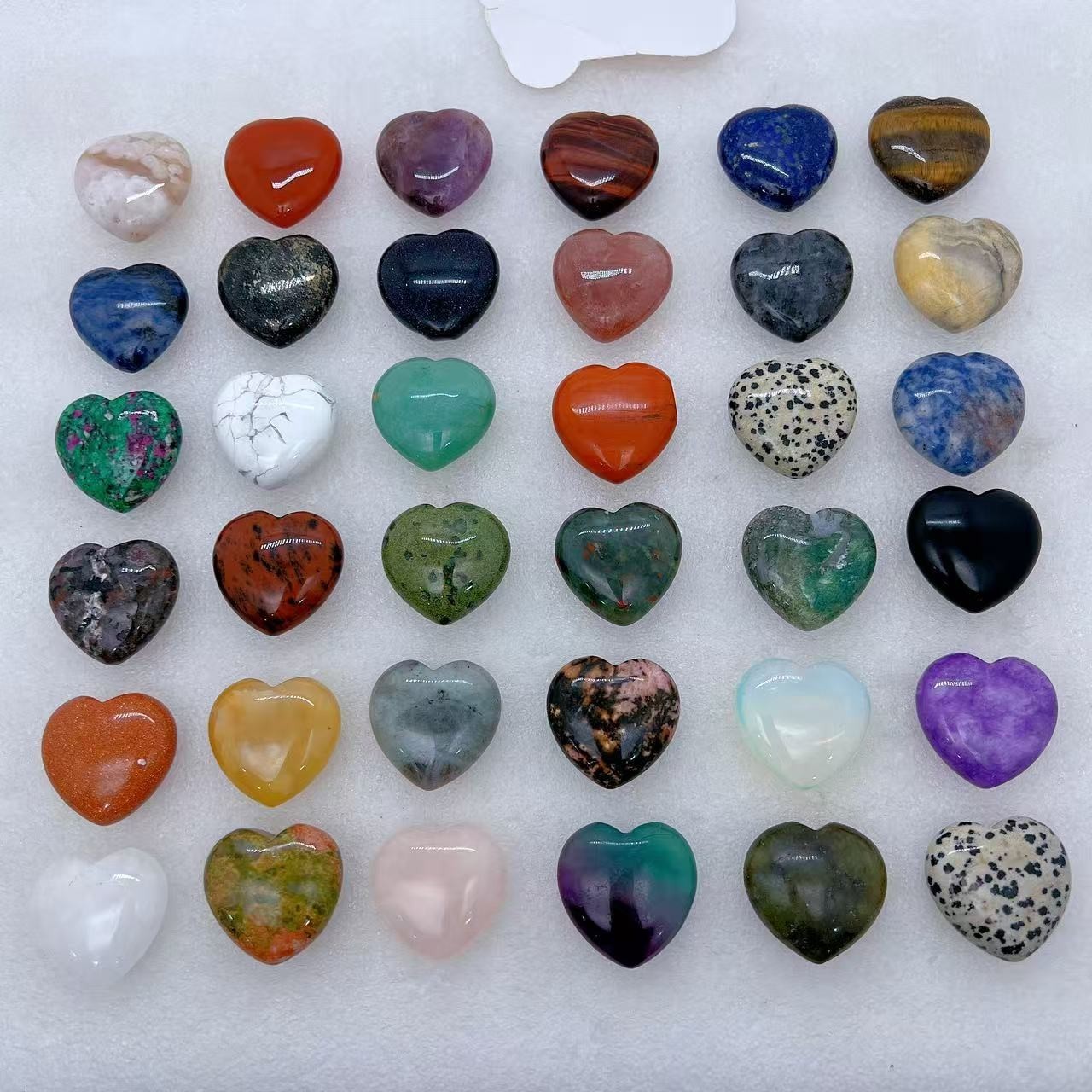 Wholesale Lot 10 Pcs 30mm Mix Crystal Hearts Nice Quality Healing Energy Random