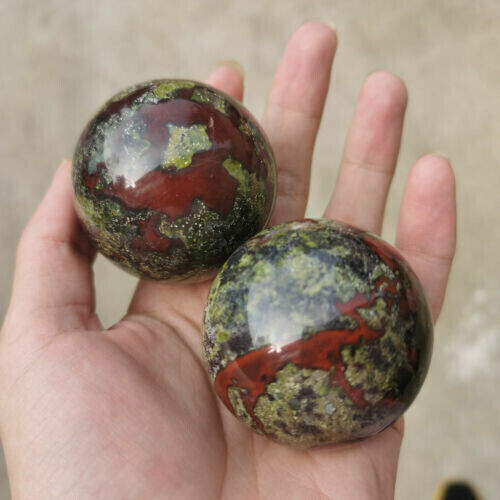 1pc Natural Dragon’s blood stone ball Quartz Crystal Sphere Reiki Healing 55+mm