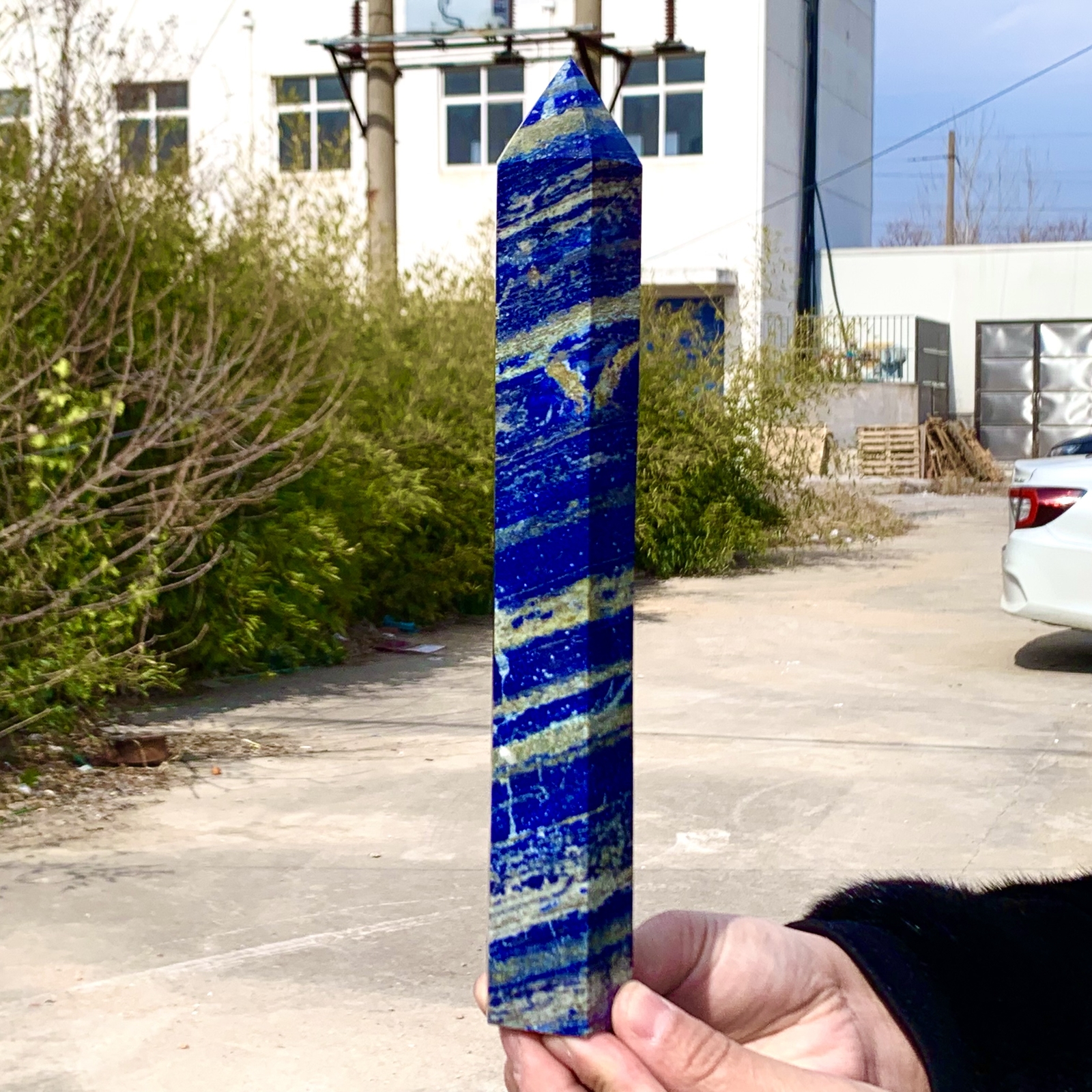 2.24LB Lapis lazuli quartz crystal obeliskpoint wand aura healing
