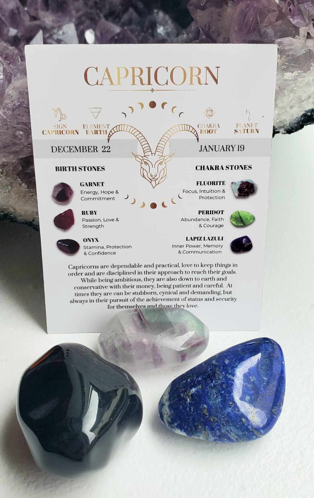 Capricorn Zodiac Crystal Kit