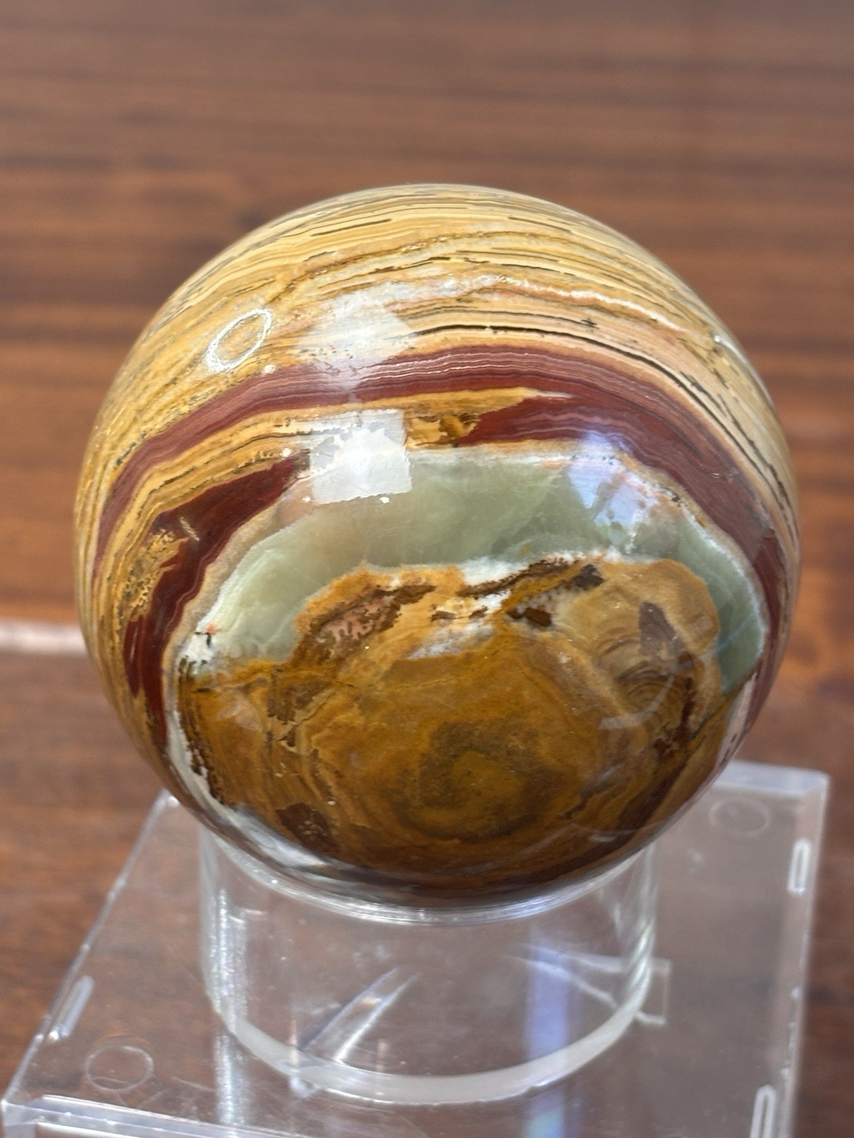 Banded Onyx sphere brown green combination Crystal Ball healing