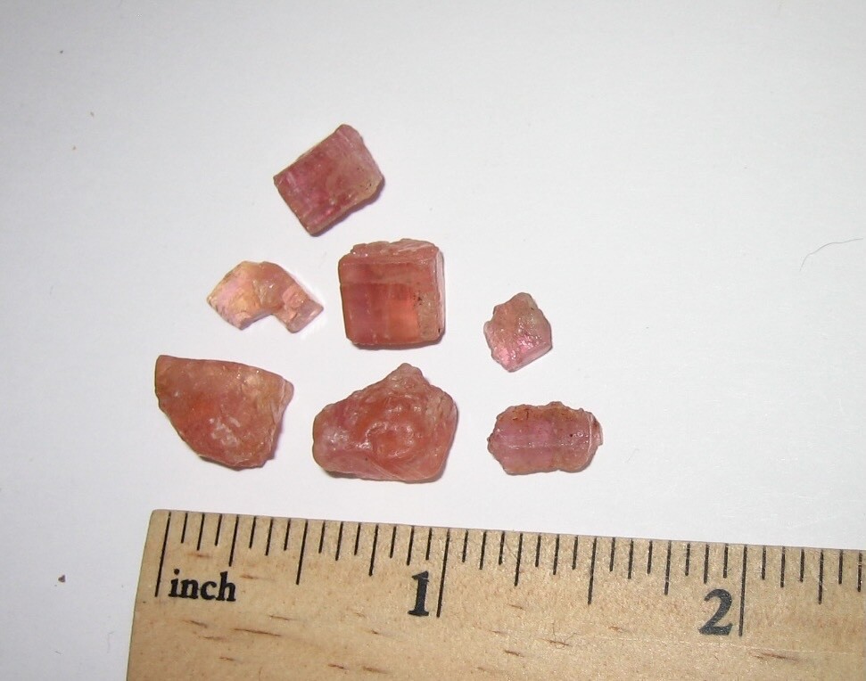 7 ULTRA RARE COLOR! 0.2″-0.4″ PINK IMPERIAL TOPAZ CRYSTALS BRAZIL ~ 6grams *4