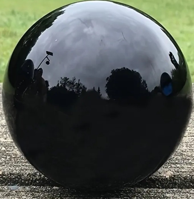 RRP £100,, 8cm Natural pure black obsidian crystal sphere ball