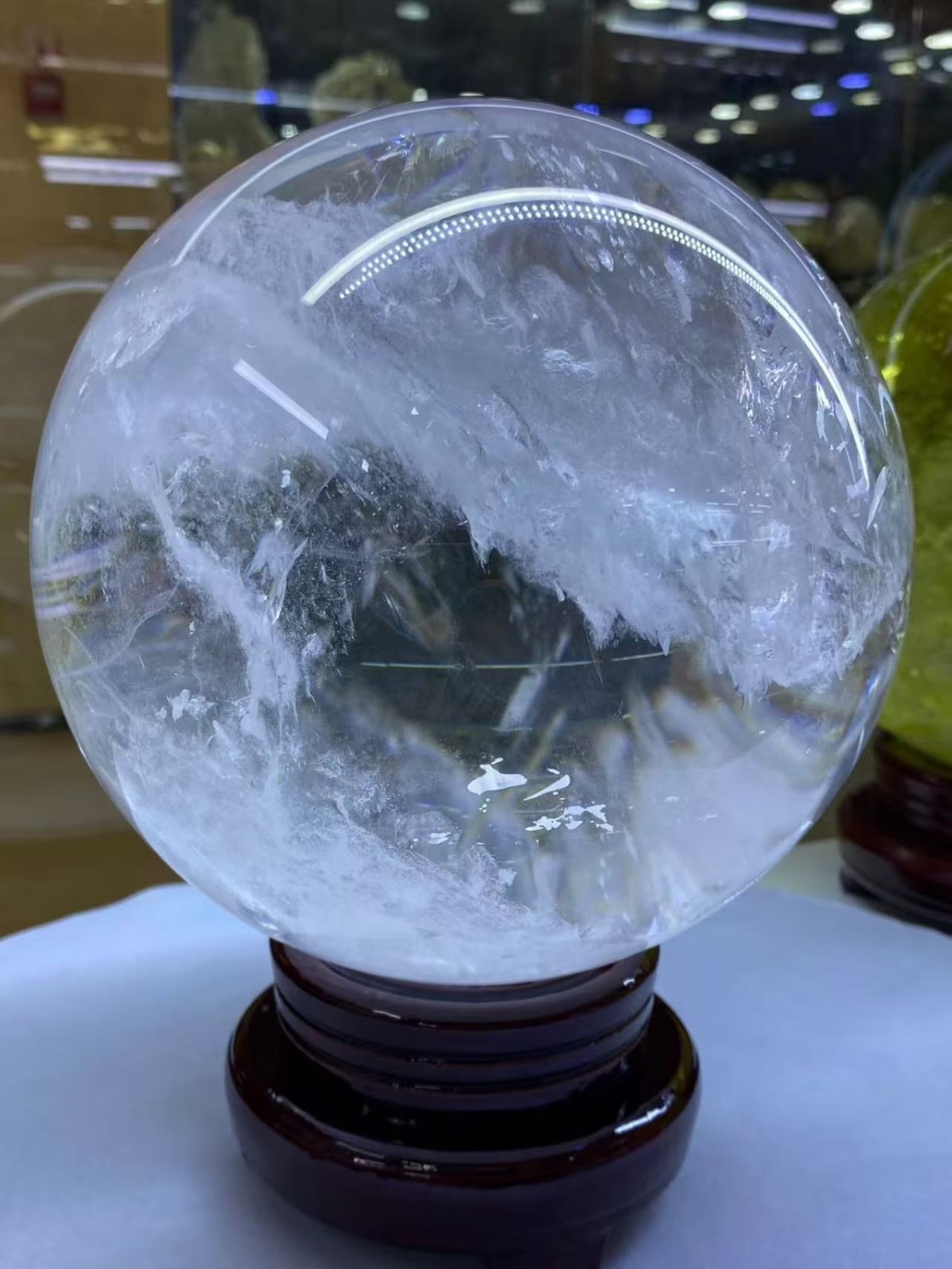 17.6LB Top Natural Clear Quartz Rainbow Ball Balls Crystal Sphere Healing 180mm