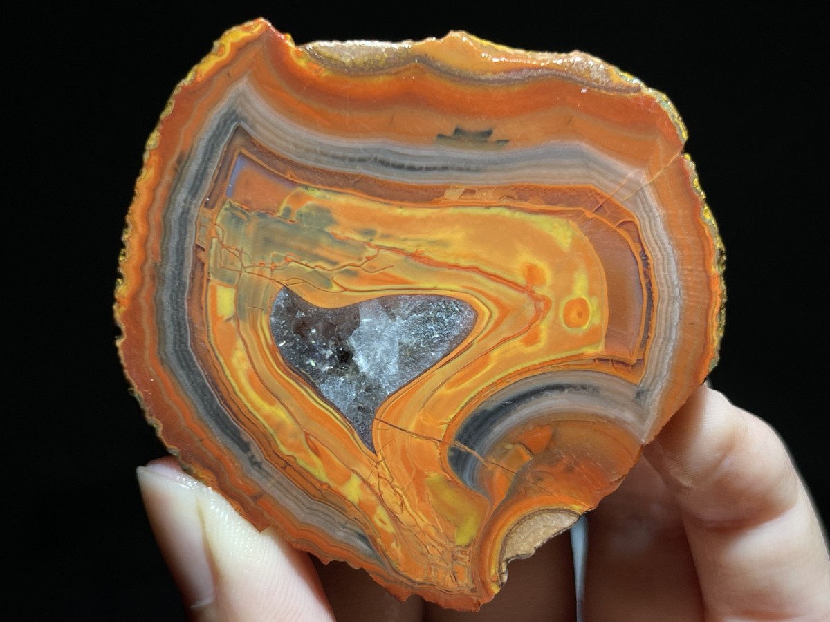 Natural 15 half Rough Chinese Agate crystal geode Achat Nodule Hebei 615g AA11