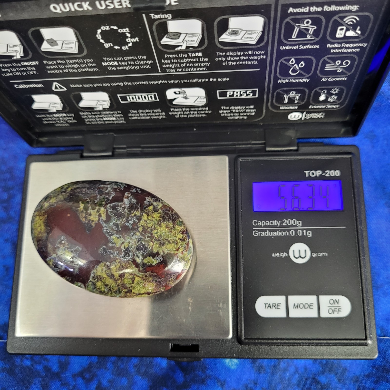 Dragon Blood Jasper Palm Stone 2.25″ 56g LG A Grade Crystal Palmstone Australia