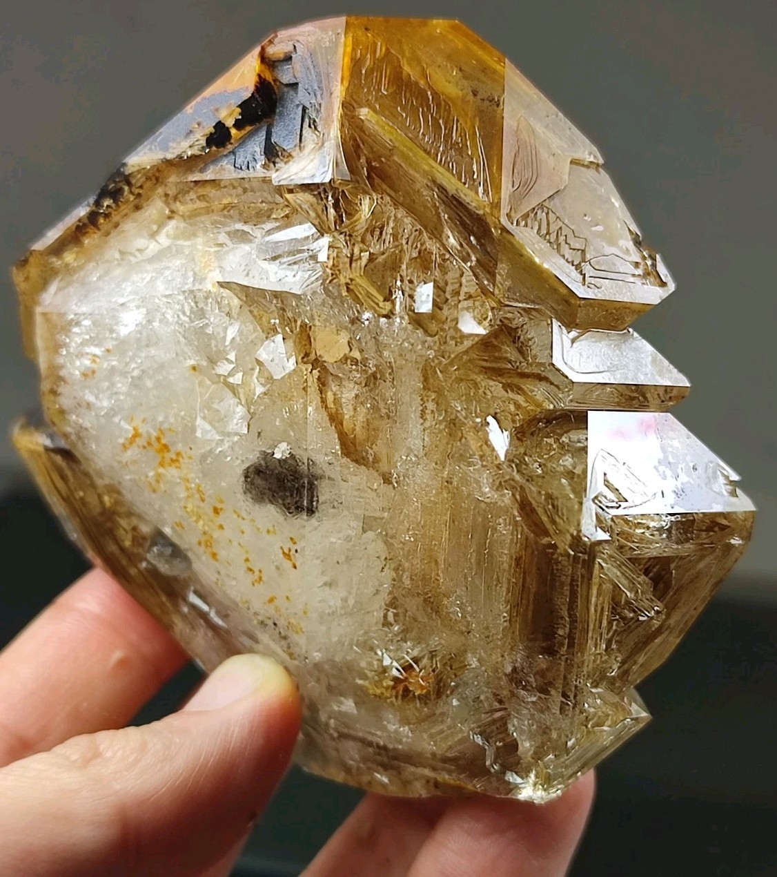 Window/Skeletal Quartz Crystal With Good Luster & Unique Skeletal Growth-354-gm.