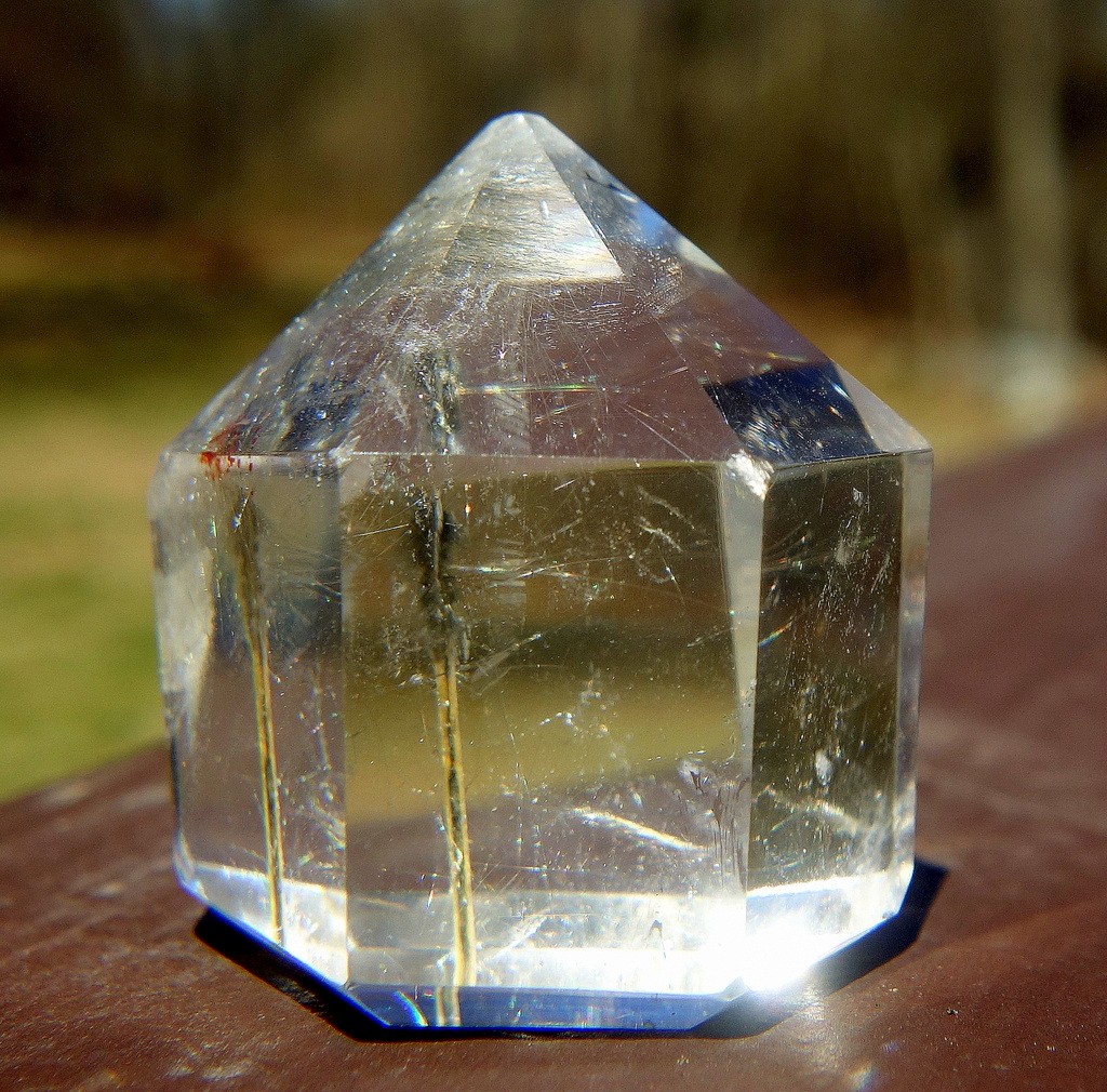 Brookite in Quartz Crystal with Rutile Dragonfly Quartz