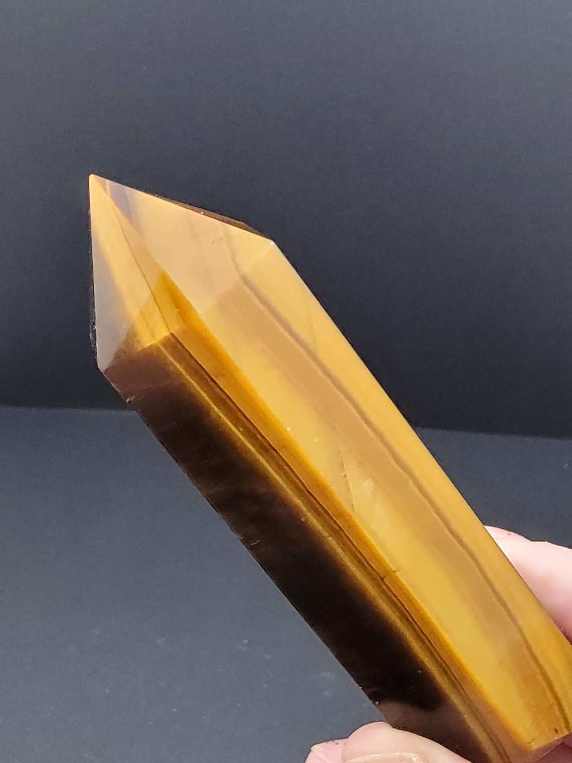 3 inch Tiger’s Eye Stone Point Obelisk Natural Crystal Tower Home Decoration