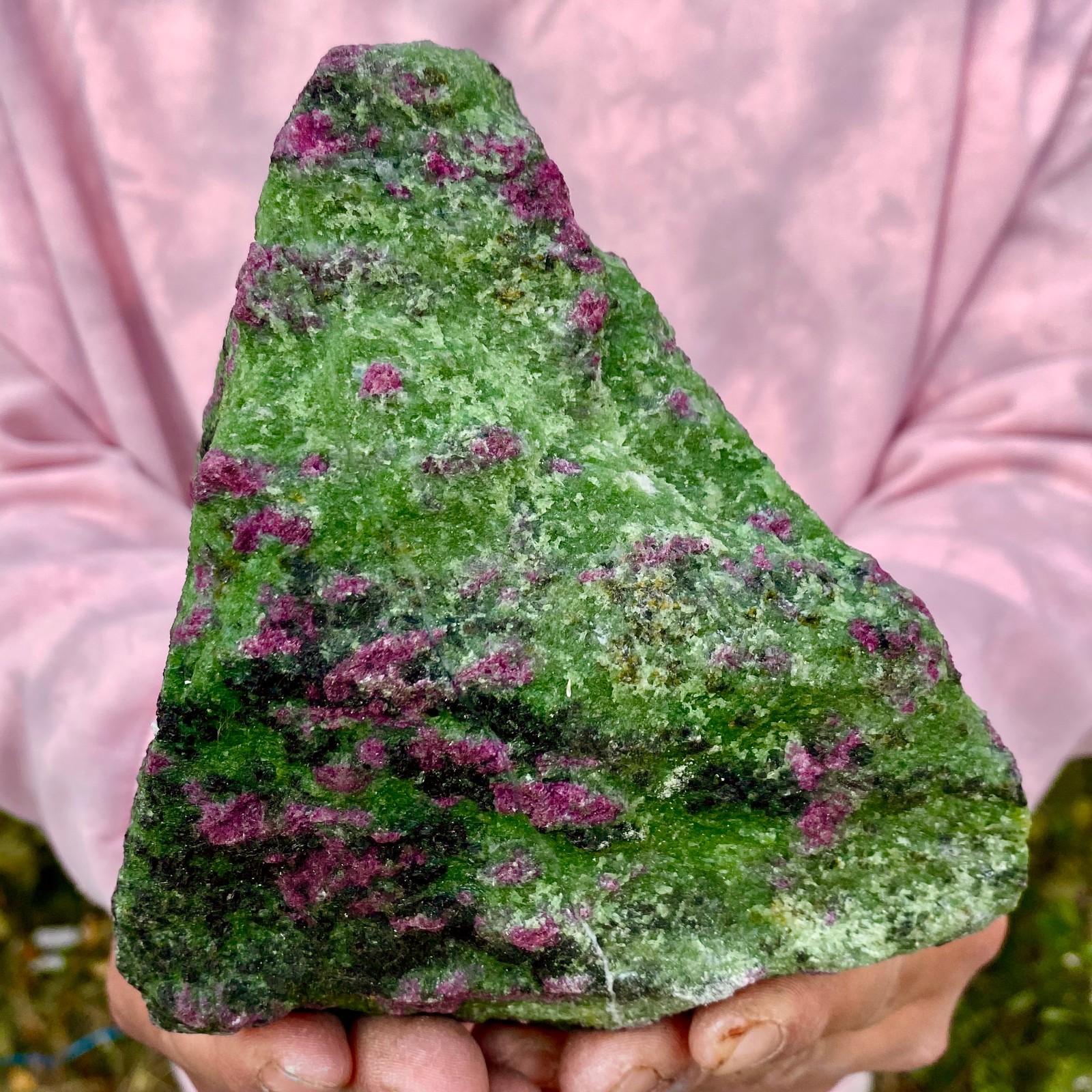 3.68LB Large Natural green Ruby zoisite (anylite) crystal Healing