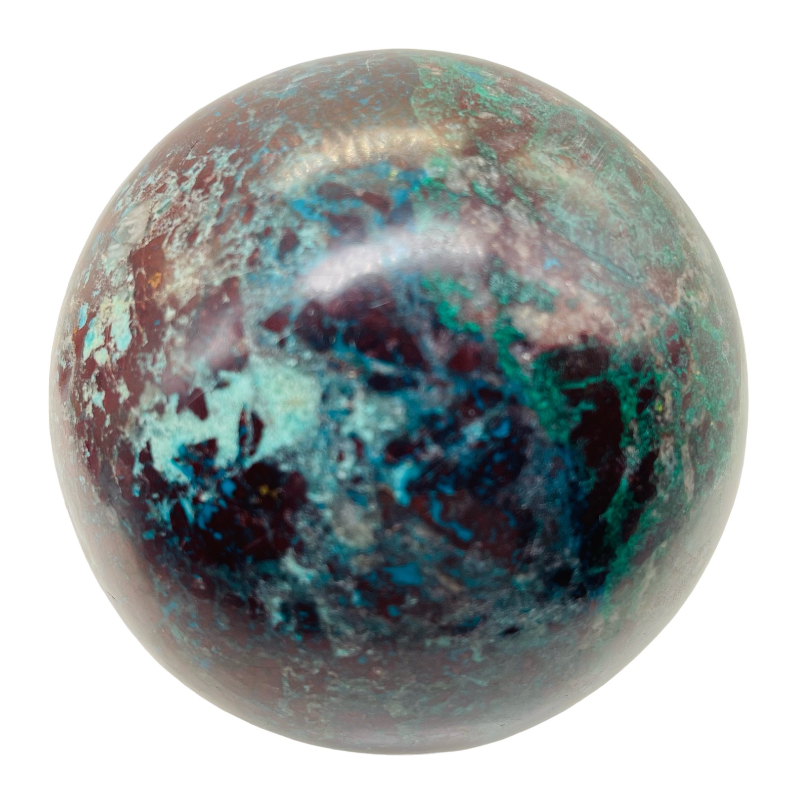 Chrysocolla 418g Sphere | 2 1/2″ | Green Blue Tan | 1 Collector’s Item |
