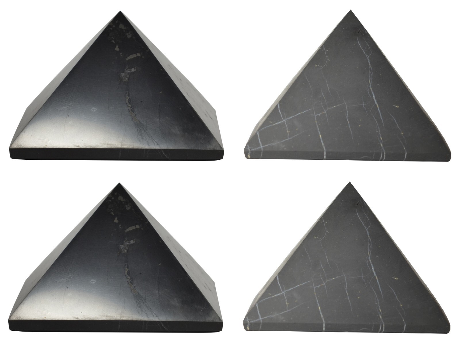 Shungite World Shungite Pyramid Set 4 pcs – 80 mm / 3.14″ (Polished+Unpolished)