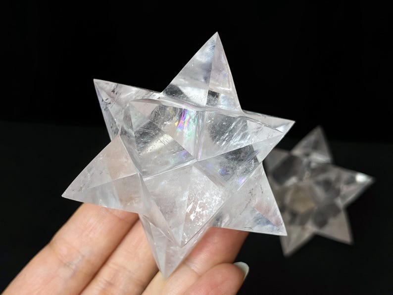 2.8” Natural Clear quartz Merkaba，Crystal Merkaba,Crystal dodecahedron,decor