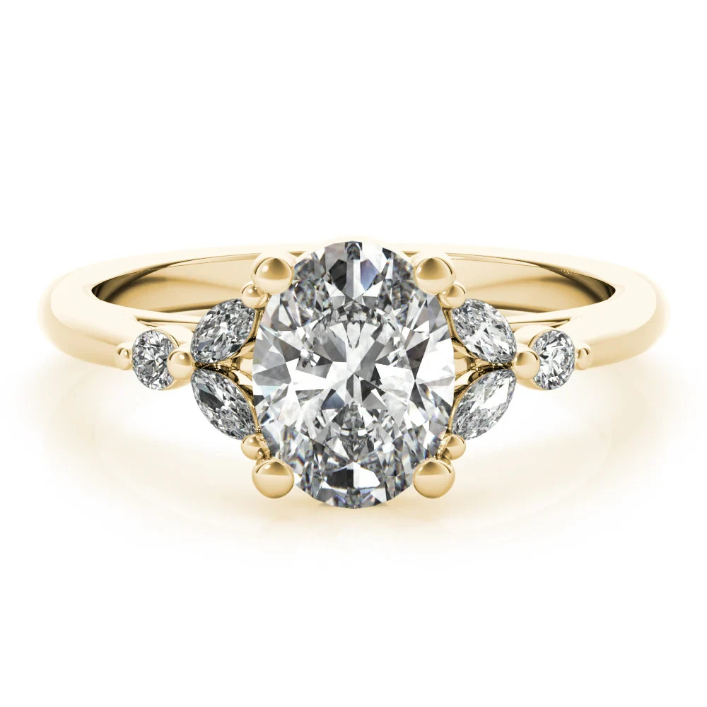 2.10 CT Oval Pave Setting Moissanite Ring 925 Sterling Silver Engagement Ring