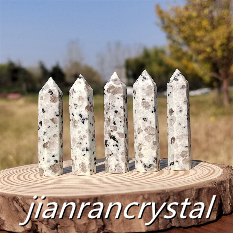 3pcs Natural Kiwi Fruit Quartz Obelisk Crystal Wand Point Tower Healing 5.5cm