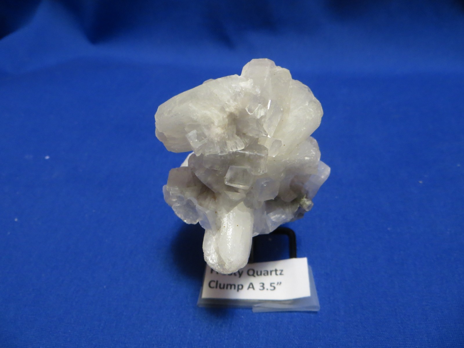 New! Natural Earth Mined Frosty Quartz Crystal Clump on Black Metal Stand ‘A’