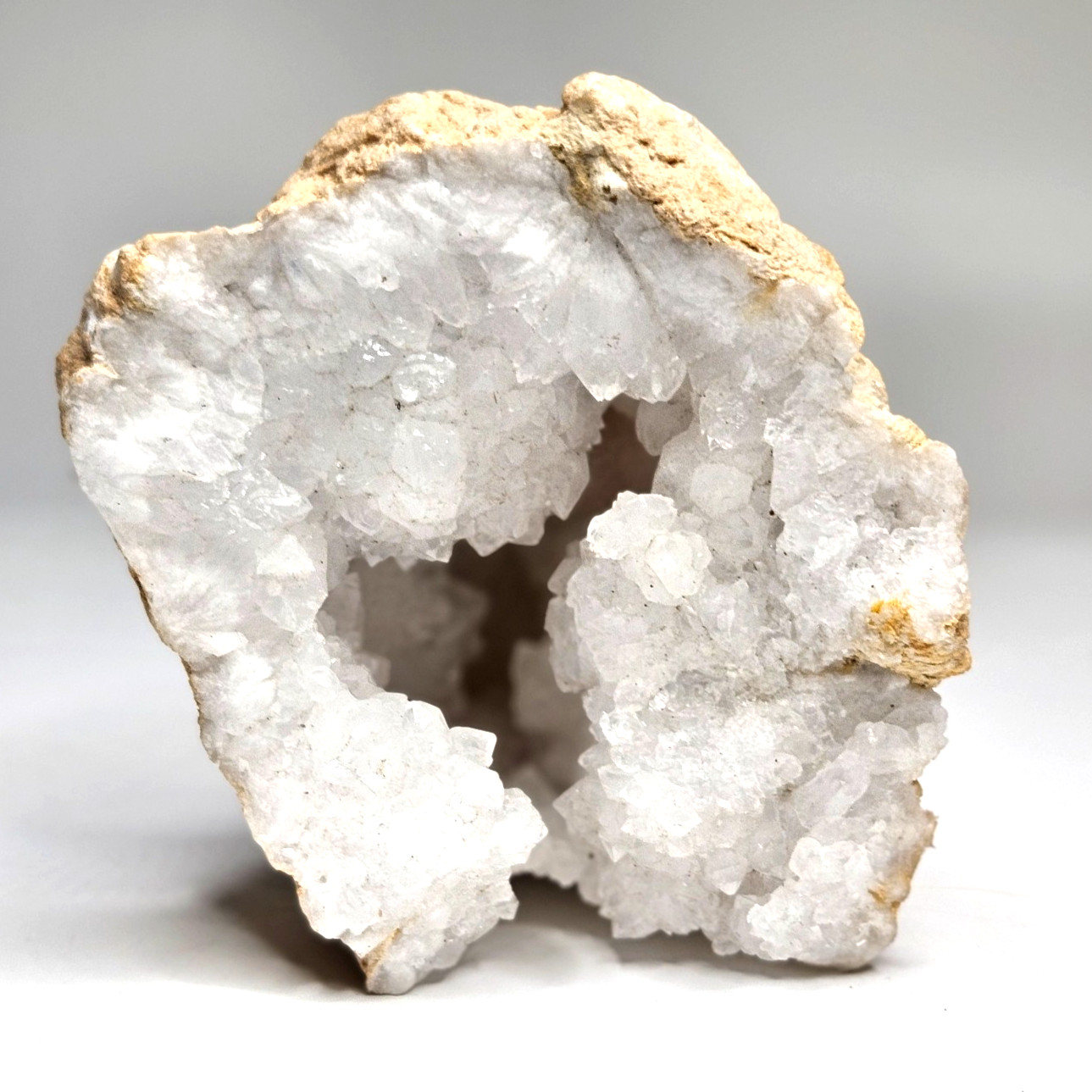 Natural White Clear Quartz Sugar Crystal Geode Specimen Half 2.7lb Healing Magic