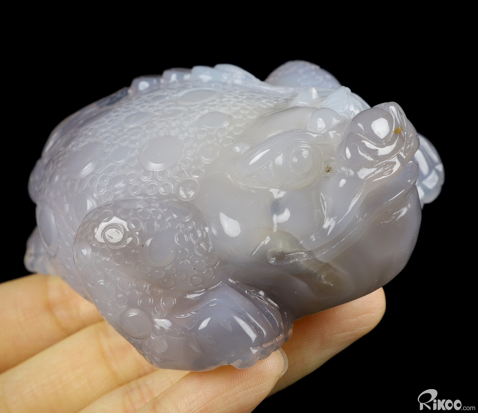 3.3″ Agate Hand Carved Crystal Toad Sculpture, Crystal Healing