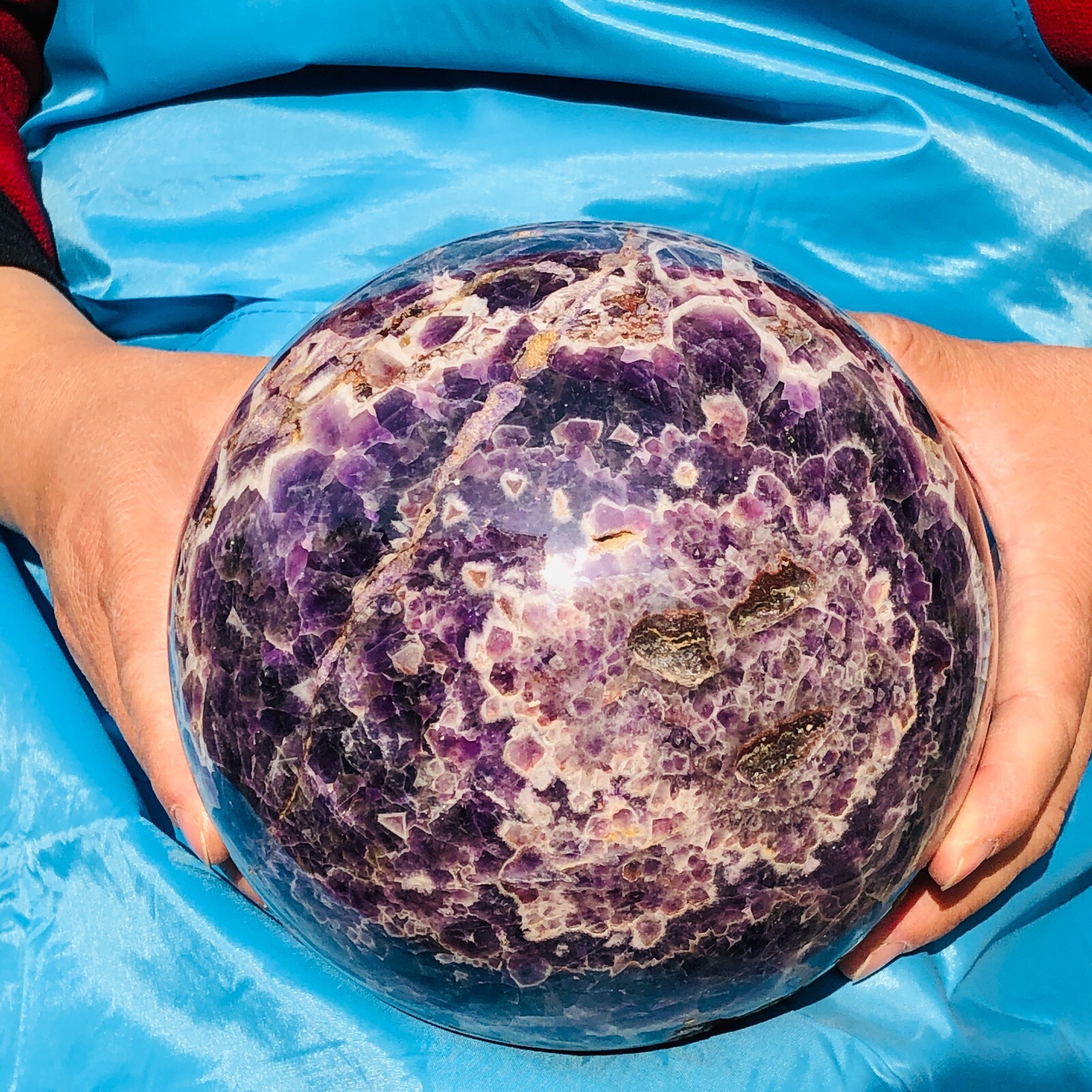 12.0LB Natural And Beautiful Dream Amethyst Energy Ball Mineral Specimen Healing