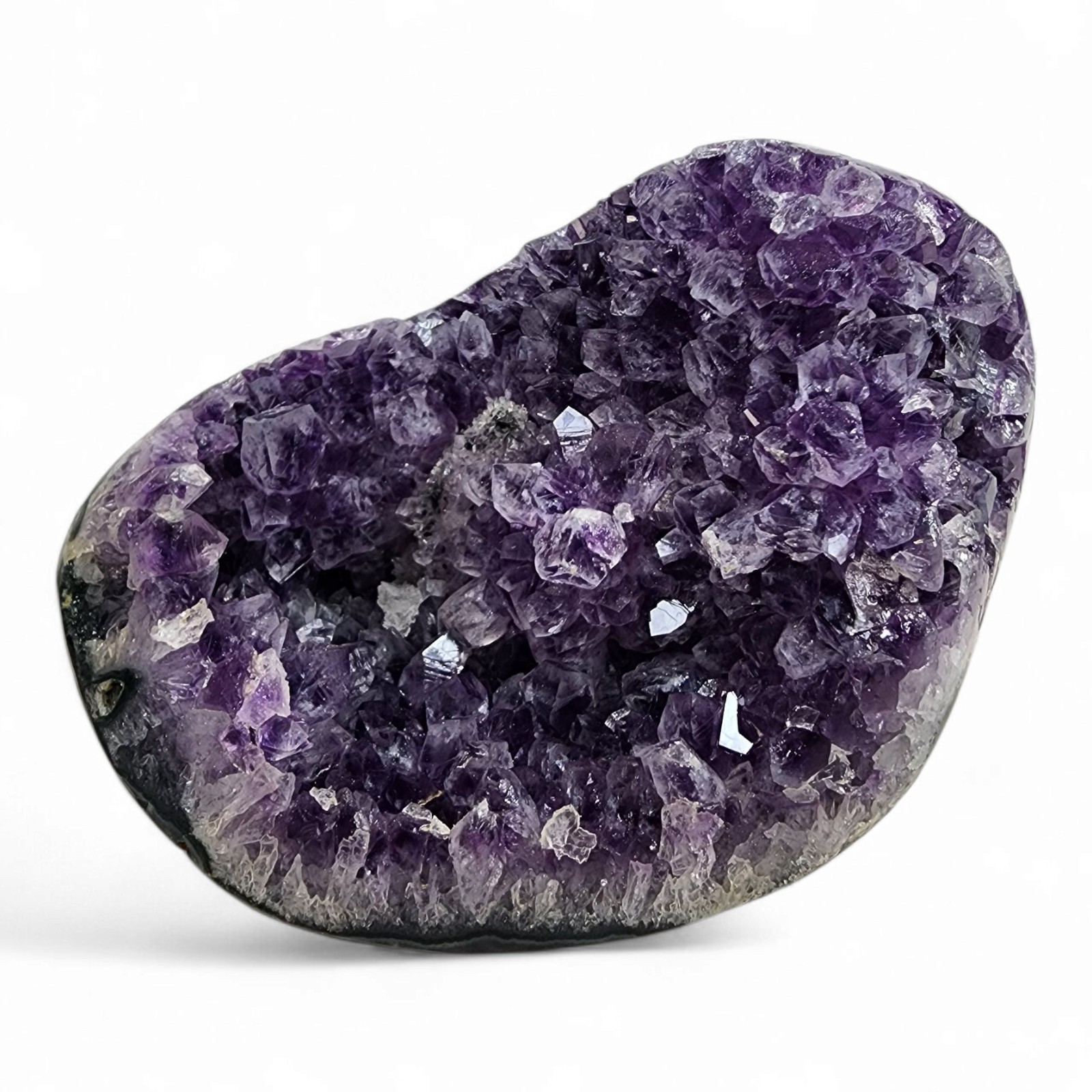 Amethyst Polished Edge Geode Crystal A-Grade Brazil 1lb 11.1oz.