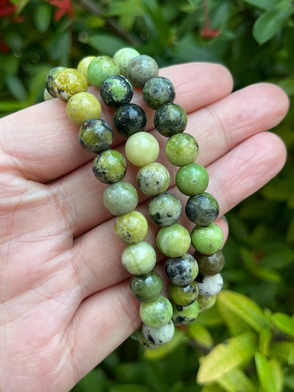 Grade A++ Chrysoprase Crystal Bead Bracelet 8mm, Genuine Chrysoprase Gemstone