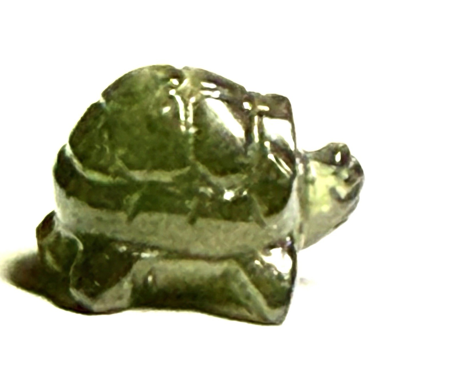 Amazing Tiny Turtle Carved From Green Sapphire 5.8 Cts