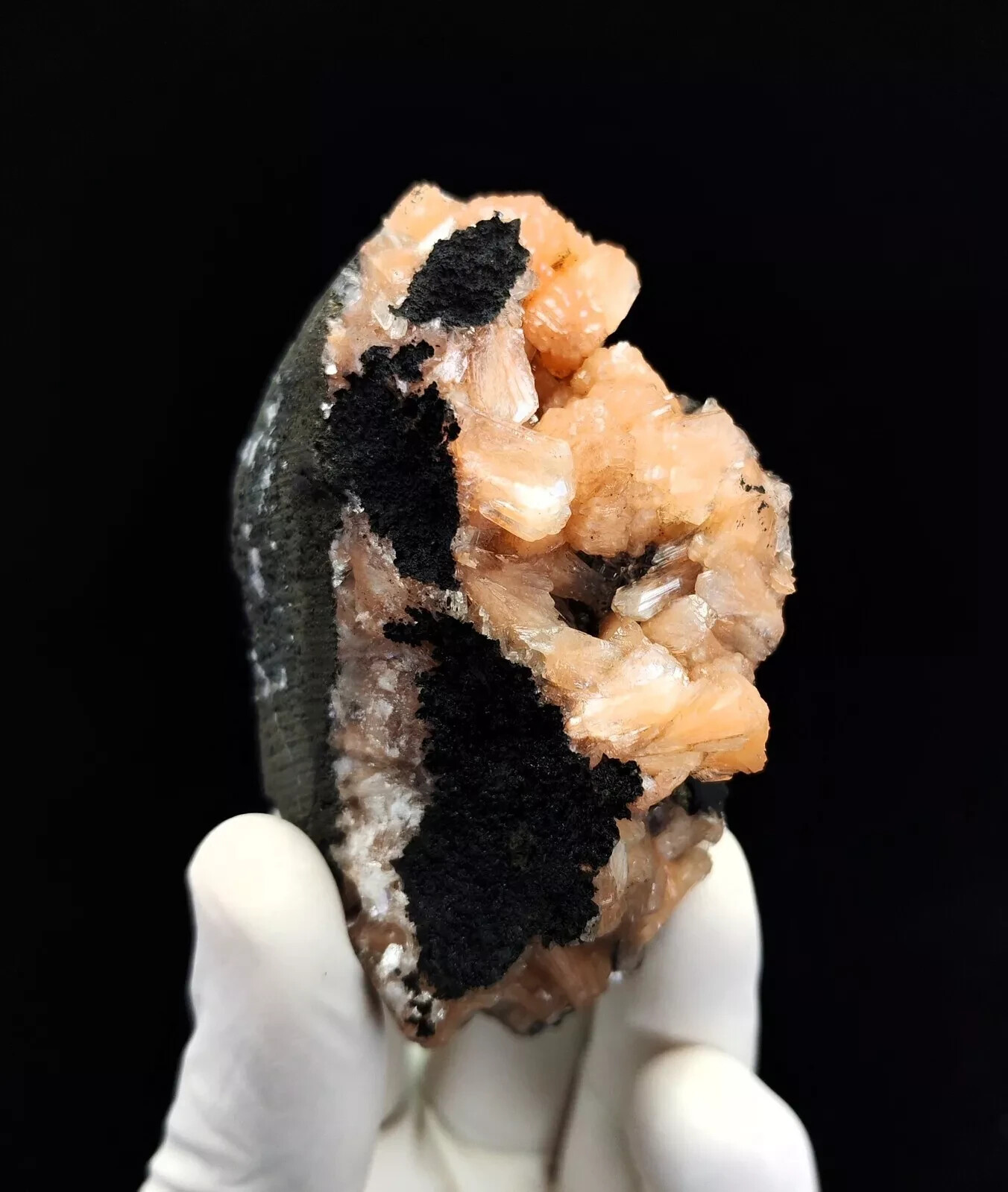 105g Natural Orange Stilbite Cluster On Base Minerals Specimen