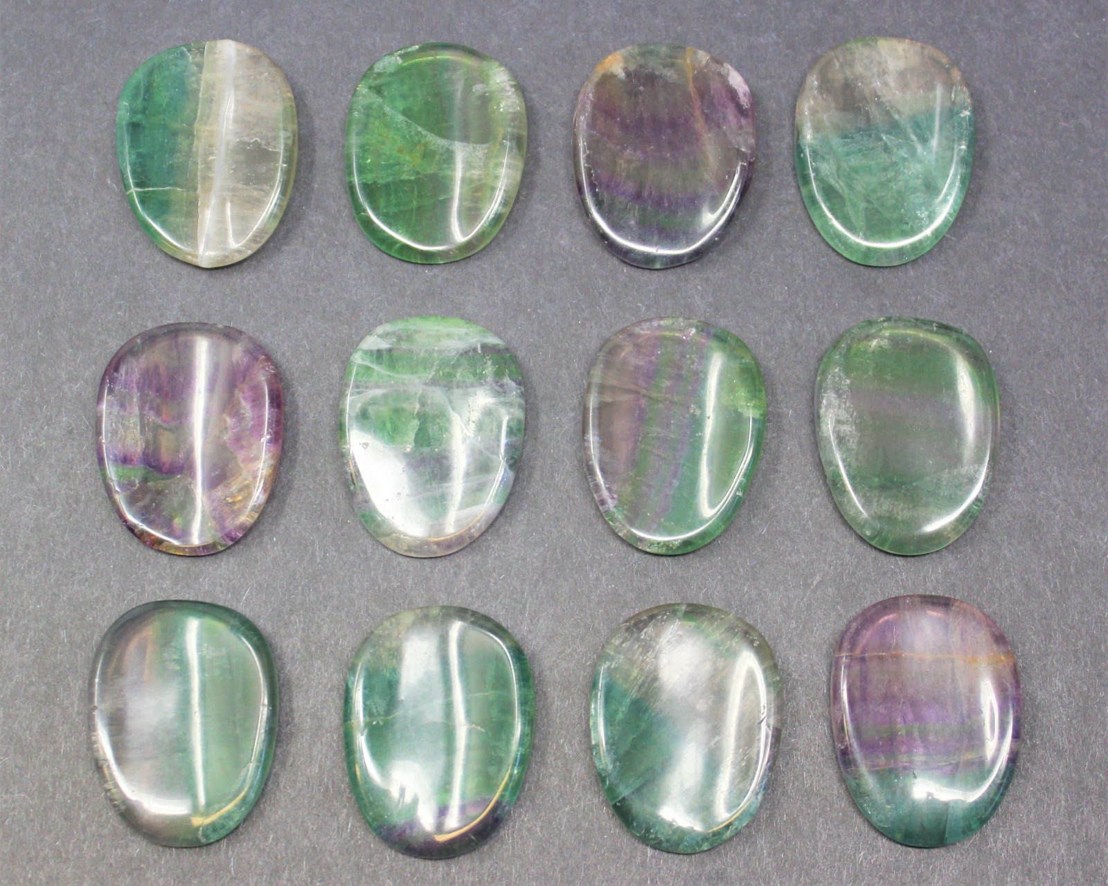 Fluorite Worry Stone (Fluorite Palm Stone, Smooth Polished Fluorite Crystal)