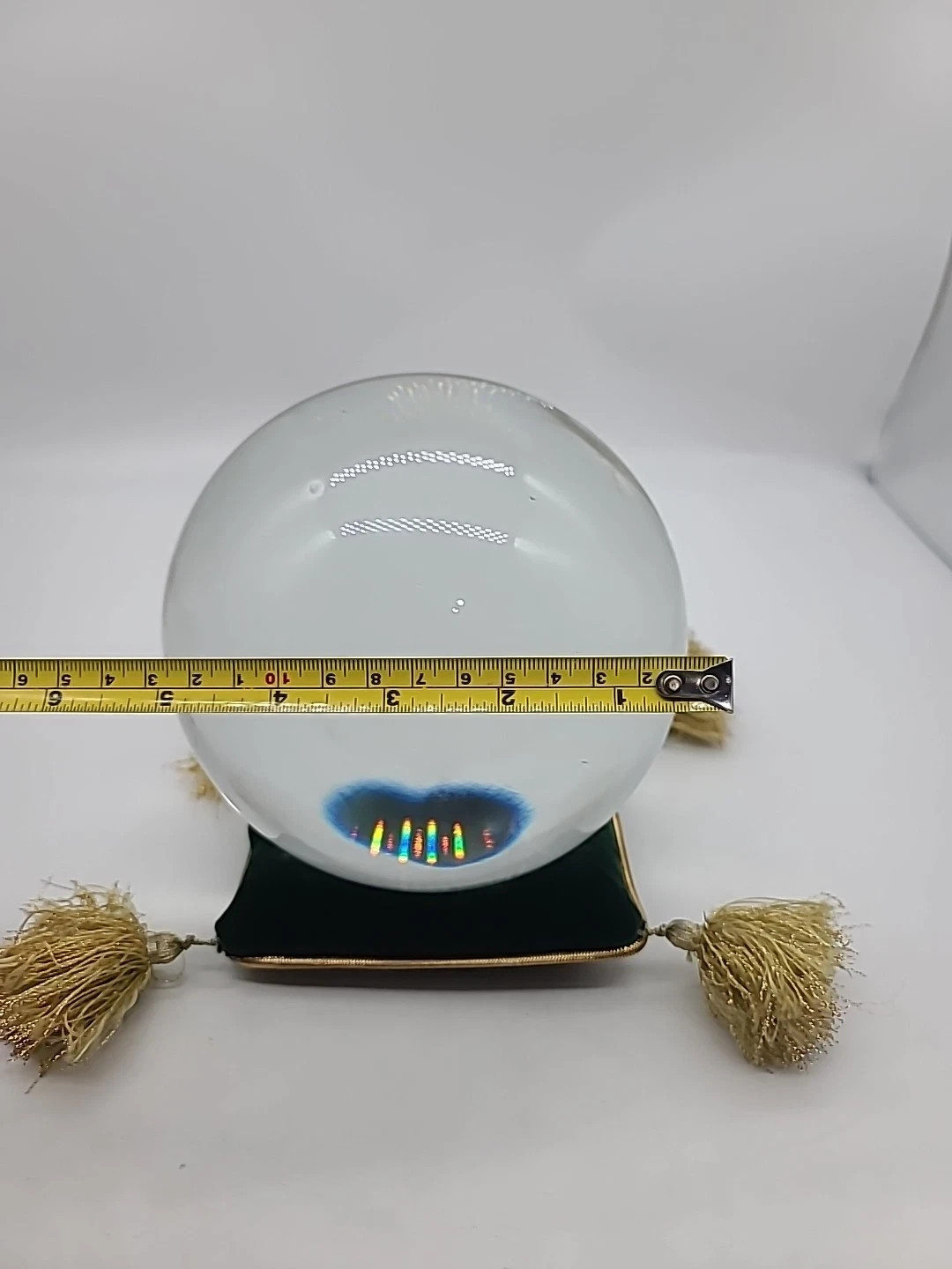 Antique 1900s Solid Crystal Ball 10lbs! With Felt Pillow Teller Meditation
