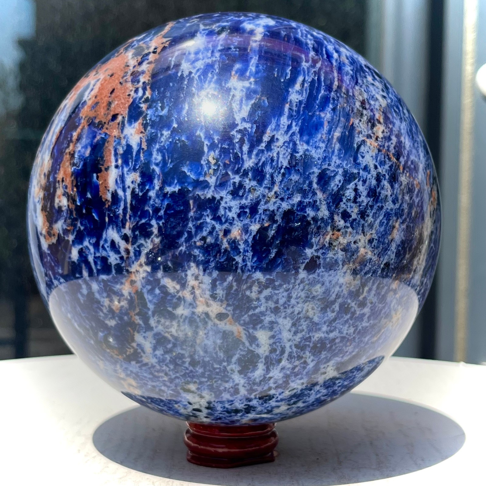 Natural Blue Sodalite Sphere Crystal Ball Healing Stone Reiki Chakra Gift 5.8 lb