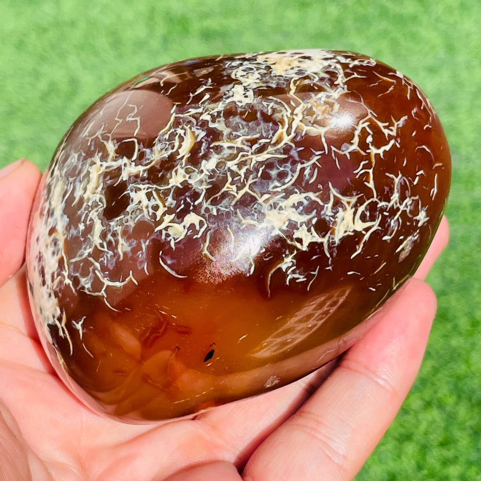 359g Natural Polished Red Sugar Agate Geode Quartz Crystal Specimen Healing