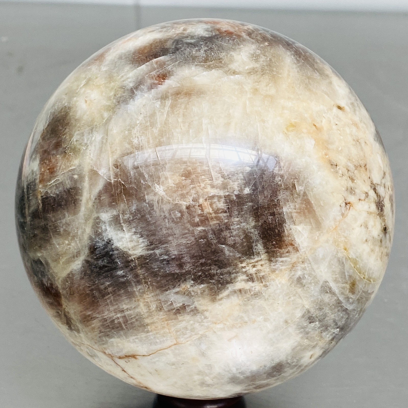 Natural Gray moonstone sphere quartz Crystal ball Healing 2380G (5.24LB)