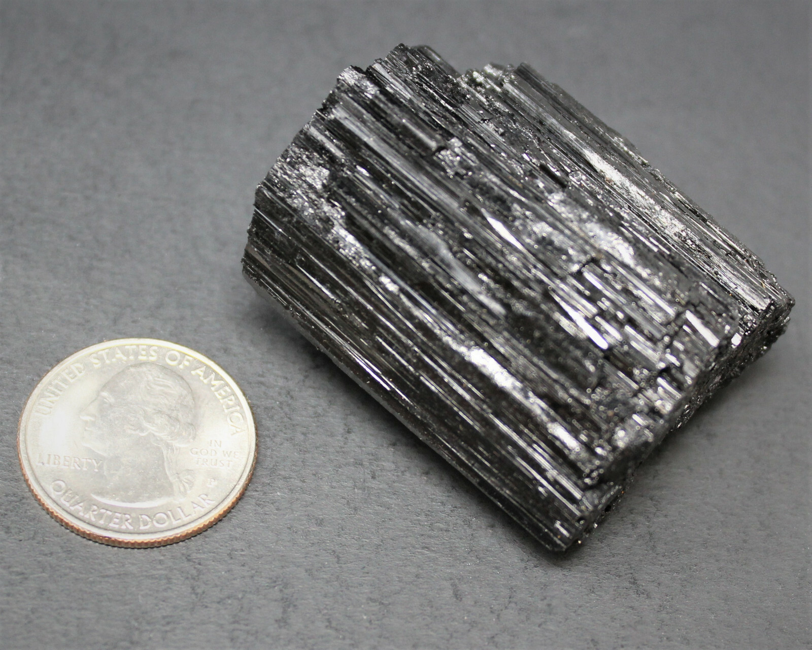 Rough Black Tourmaline Rod Log: 1 PREMIUM EXTRA A GRADE Shiny 1.5″ – 2.25″ Raw