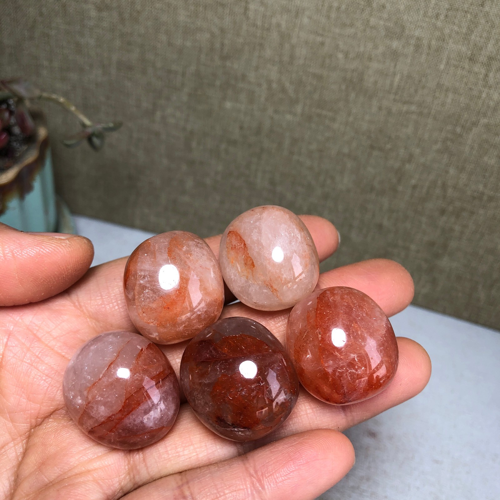 5pcs Natural Red gum flower semi-precious Crystal specimens 90g A3577